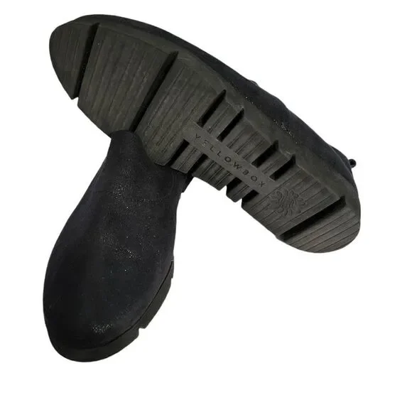 Yellowbox Erma Black Shimmer Fabric Slip On Flats 7 - Picture 6 of 7